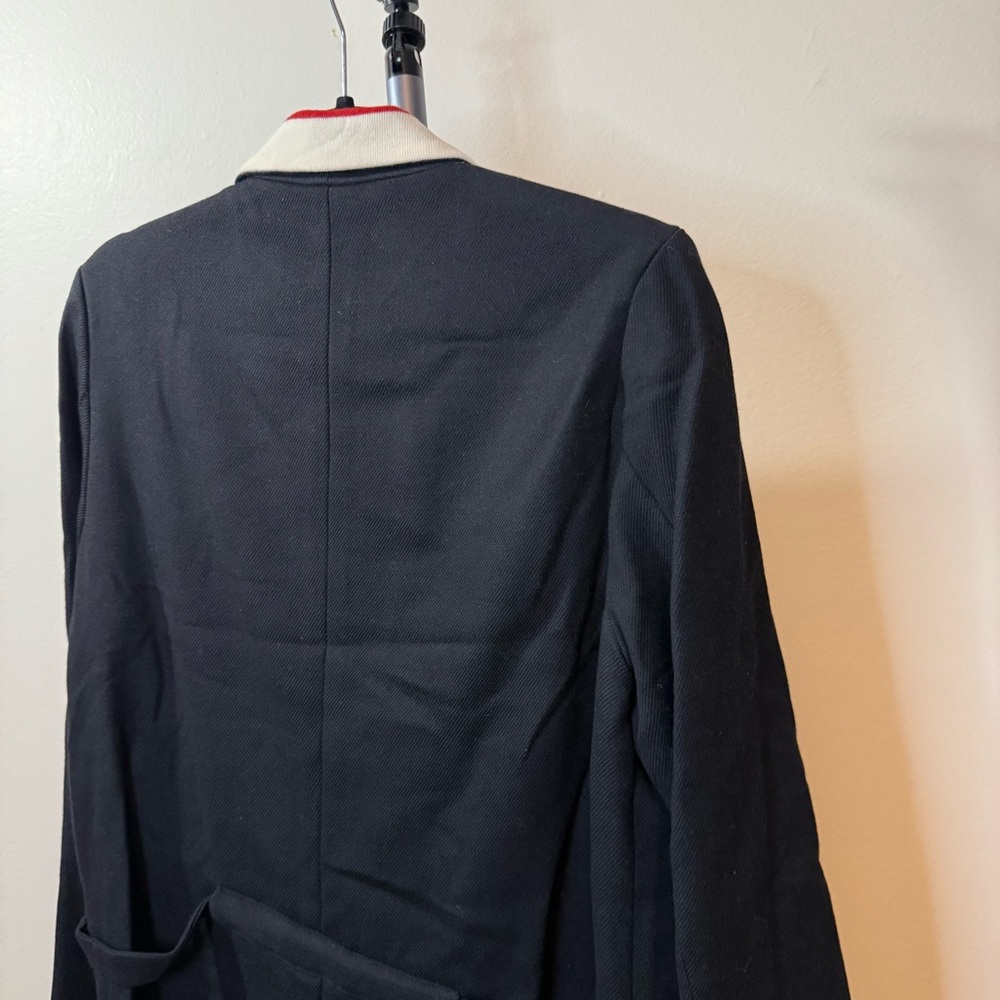 Emilio Renaldi Black Trench Coat with Red and White Details - Picture 6 of 16